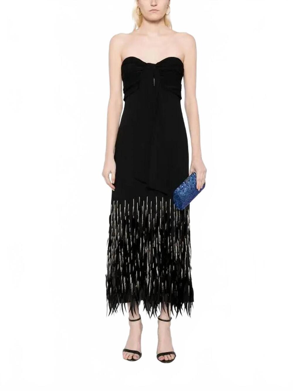 NEW JOHANNA ORTIZ fiesta costera ankle dress in black